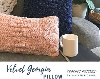 Crochet Pattern: Velvet Georgia Pillow | Soft Textured Cushion Cover