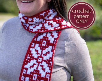 Mosaic Crochet Christmas Scarf Pattern: Nordic Star Design (PDF Pattern)