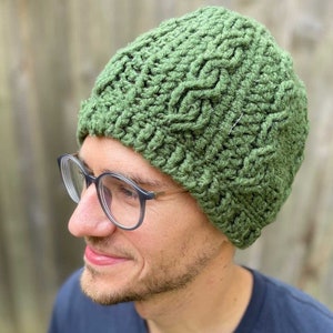 Cozy Cabled Beanie - Crochet Pattern - Hat Using Worsted Yarn