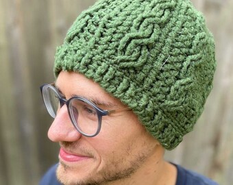 Cozy Cabled Beanie - Crochet Pattern - Hat Using Worsted Yarn