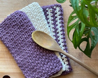 Washcloth Crochet Pattern | Moss Stitch | Wash Cloth Dish Rag | Kitchen Wipe