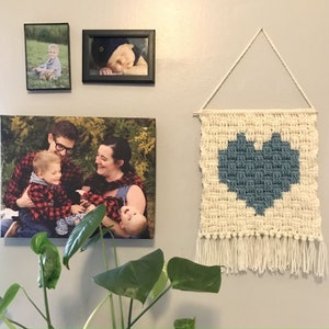 Crochet Pattern: Heart in a Basket Wall Hanging Handmade Crochet Knit Tapestry image 4