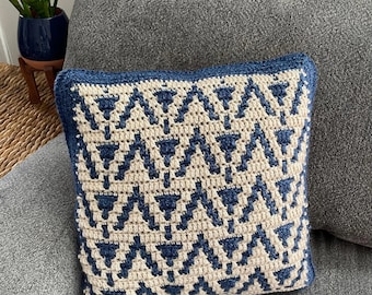 Overlay Mosaic Crochet Pillow Pattern | Peaks & Pillars | Video Tutorial | Digital download