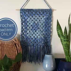 Granny Square Crochet Wall Hanging Pattern: Easy Beginner Tapestry (PDF Pattern)