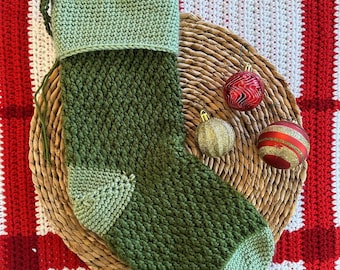 Christmas Stocking Crochet Pattern | Alpine Stitch | Quick Christmas Gift