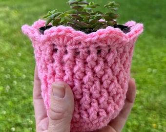 Plant Pot Cover Cozy Alpine Crochet Pattern
