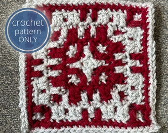 Mosaic Blanket Square Crochet Blanket Square Pattern | Afghan Bock Crochet Pattern