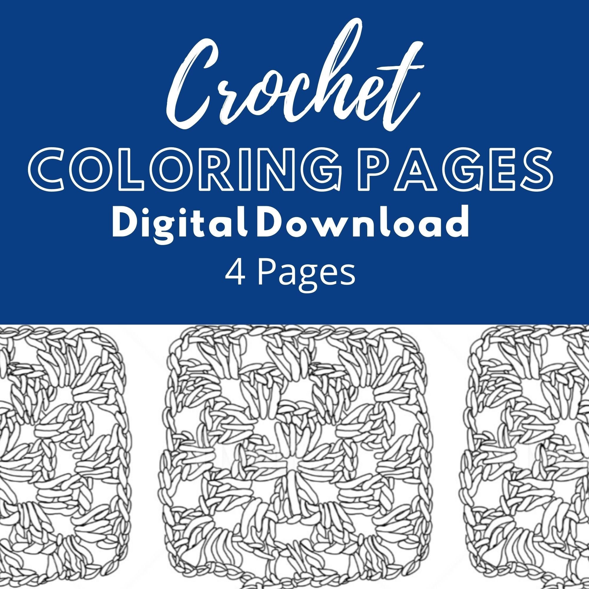 Crochet Coloring Pages Digital Instant Download Printable - Etsy