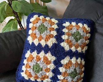 Patrón de ganchillo para almohada cuadrada de la abuela / Cuadrado de la abuela / Videotutorial / Descarga digital / Hilo de estambre /