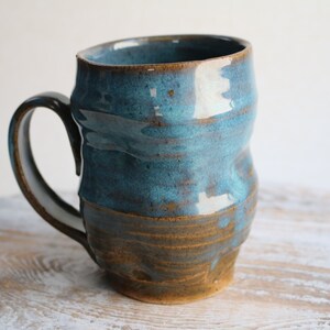 Green ceramic mug Unique Handmade Art Ceramic Mug Functional Pottery Artwork Gift for Coffee Lovers image 3