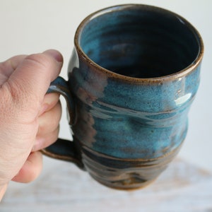 Green ceramic mug Unique Handmade Art Ceramic Mug Functional Pottery Artwork Gift for Coffee Lovers image 2