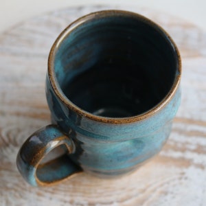 Green ceramic mug Unique Handmade Art Ceramic Mug Functional Pottery Artwork Gift for Coffee Lovers image 8
