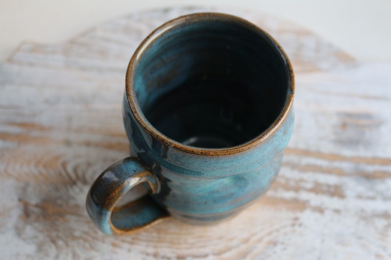 Green ceramic mug Unique Handmade Art Ceramic Mug Functional Pottery Artwork Gift for Coffee Lovers image 8