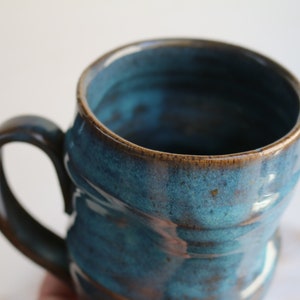 Green ceramic mug Unique Handmade Art Ceramic Mug Functional Pottery Artwork Gift for Coffee Lovers image 6