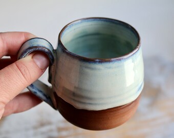Light Gray Unique Handmade Art Ceramic Mug - Functional Pottery Artwork Gift for Coffee Lovers