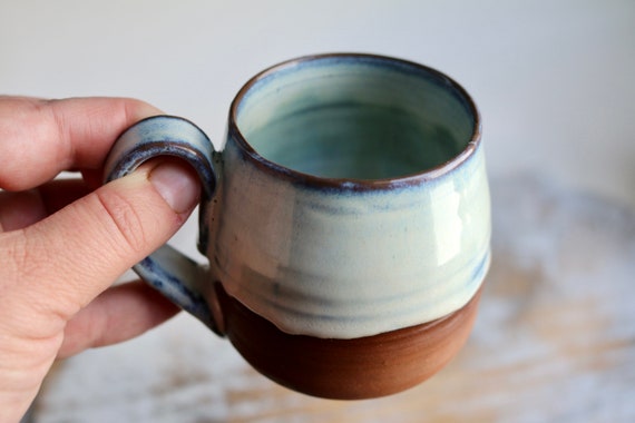 Light Gray Unique Handmade Art Ceramic Mug - Functional Pottery Artwork Gift for Coffee Lovers