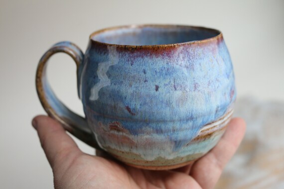 Light Purple Unique Handmade Art Ceramic Mug - Functional Pottery Artwork Gift for Coffee Lovers