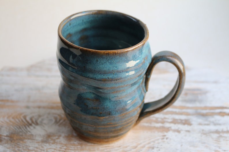 Green ceramic mug Unique Handmade Art Ceramic Mug Functional Pottery Artwork Gift for Coffee Lovers image 9