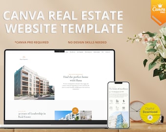 Real Estate Canva Website | Real Estate Agent Website | Canva Website Template | Real Estate Marketing | Realtor Template