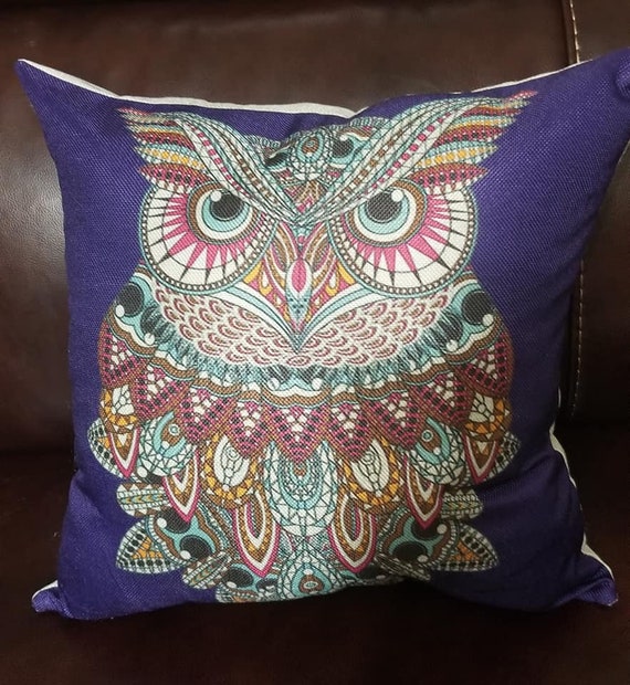 Purple Owl Pillow Etsy