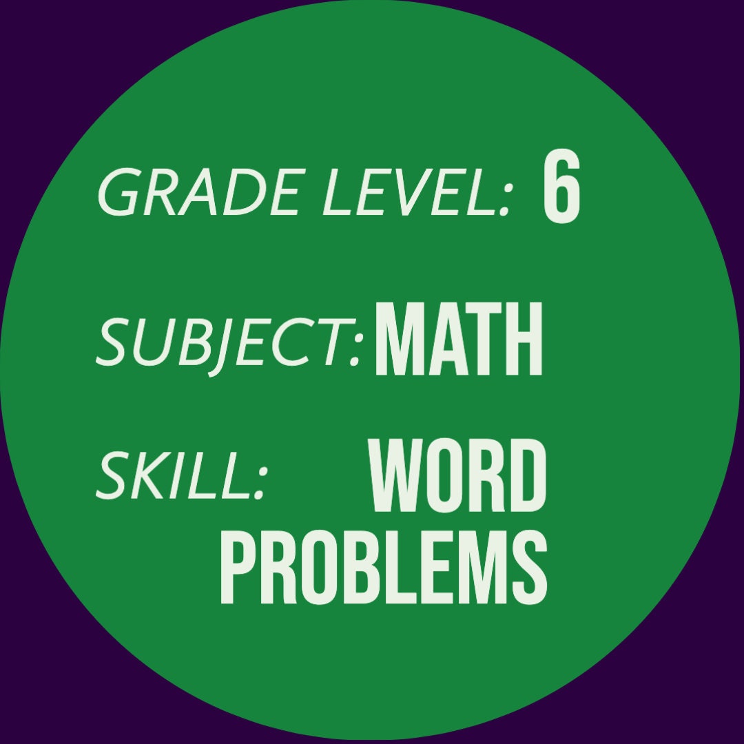 6TH GRADE MATH PRINTABLE Worksheet - Common Core - Homeschool - Word ...