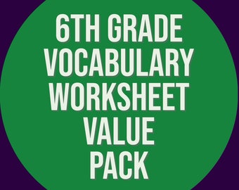 6th Grade Vocabulary Worksheet Bundle – 21 Pages (Digital Download)