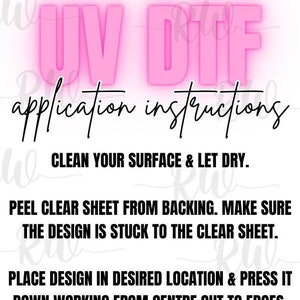 UVDTF Application Instructions png Digital Files Printable File