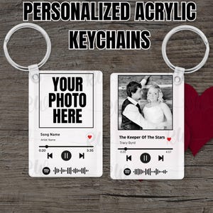 Spotify Keychain, Personalized keychain, Song keychain, Anniversary Gift