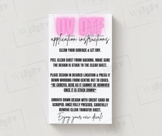 UVDTF Application Instructions png Digital Files Printable File