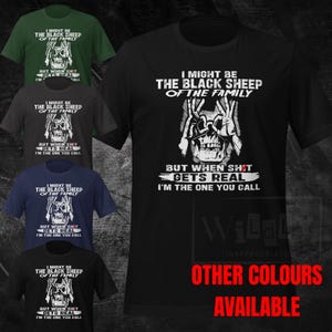 Black Sheep of the Family T-Shirt | Funny Edgy Graphic Tee with Skull Hands | Unisex Casual Shirt | Family Rebel Humor Gift