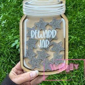 Reward Jar with Acrylic Stars – Motivation Jar for Kids, Adults, Classrooms & Gag Gifts