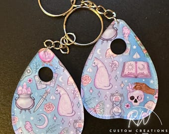 Ouija Planchette Acrylic Keychain | Spooky Gothic Accessory | Halloween Gift | Printed Acrylic Charm