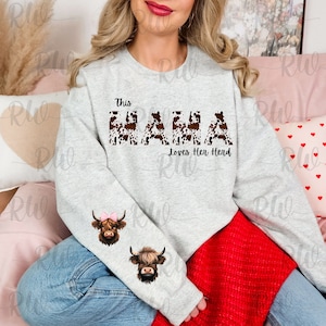 This Mama Loves her Herd PNG mom shirt Highland cows shirt mom heard