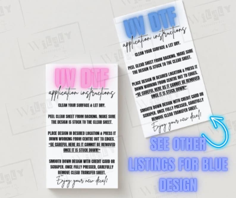 UVDTF Application Instructions png Digital Files Printable File image 3