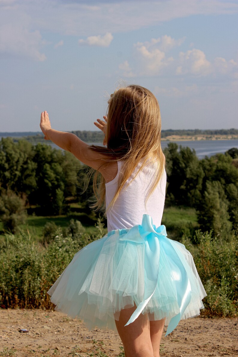 Kids tulle skirt Baby blue ballet tutu Outfit for Easter ...