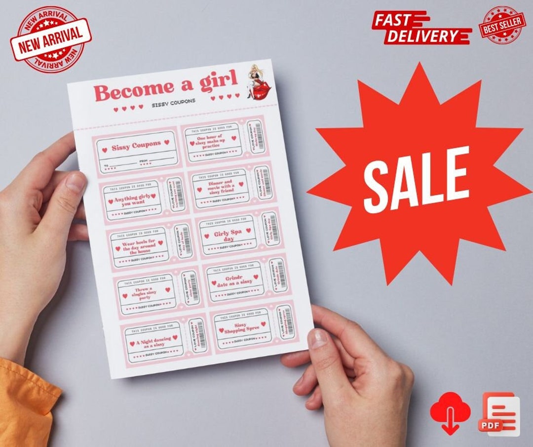 Sissy Adult Daily Coupon Game, Gifts for Sissies, Sissification, Mature Games, Coupon Game