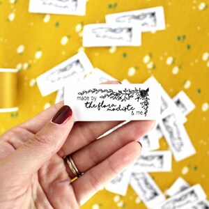 Custom Clothing Tag: &quot;Made By The Flora Modiste & Me&quot;