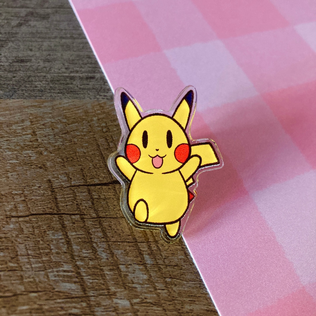 Cute Pikachu Acrylic Pin | Pokemon | Chibi | Anime | Button Badge | Bag ...