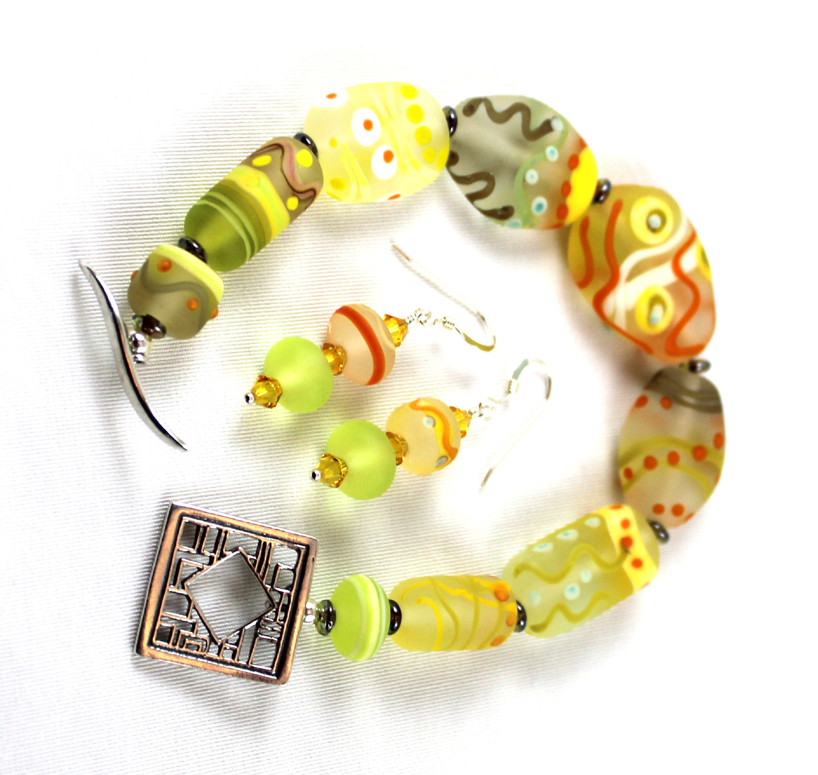 Handmade Art Jewelry Handmade Jewelry Set Art Bead Bracelet Etsy