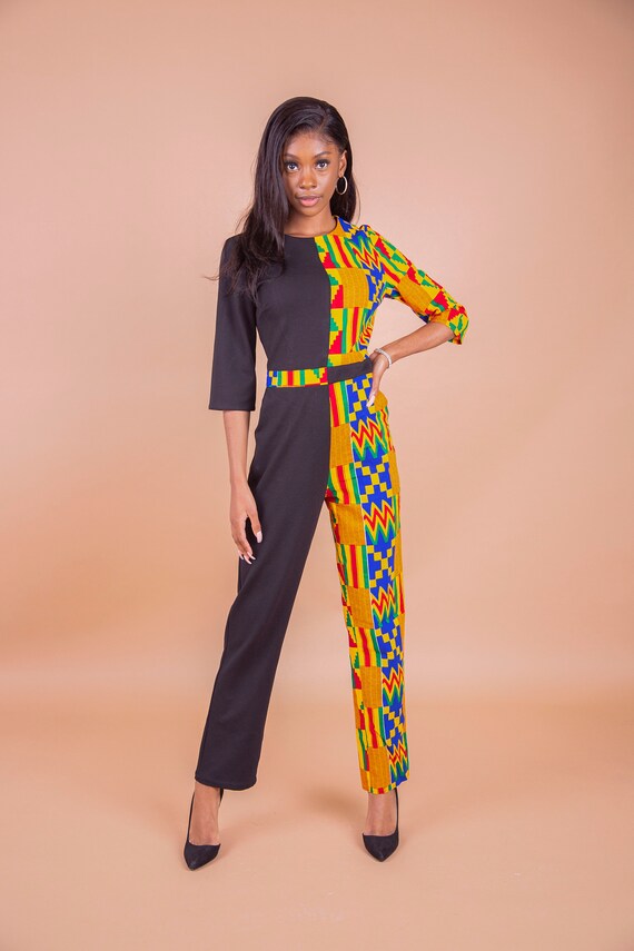 Kente jumpsuit sales