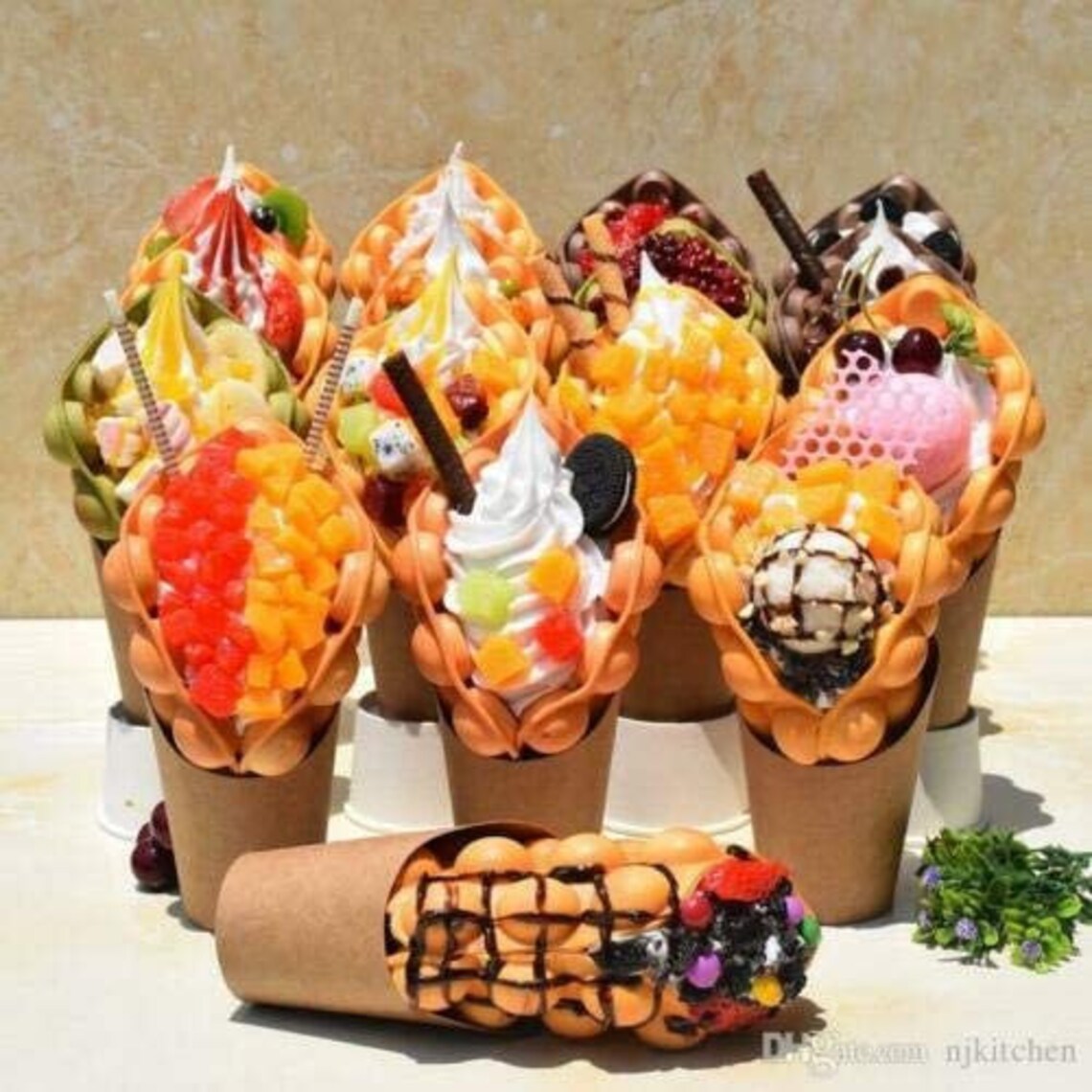 BUBBLE Waffle Cone Cup Kraft paquete de contenedor de papel Etsy