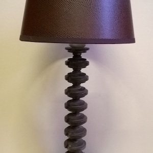 Metal and granite table lamp