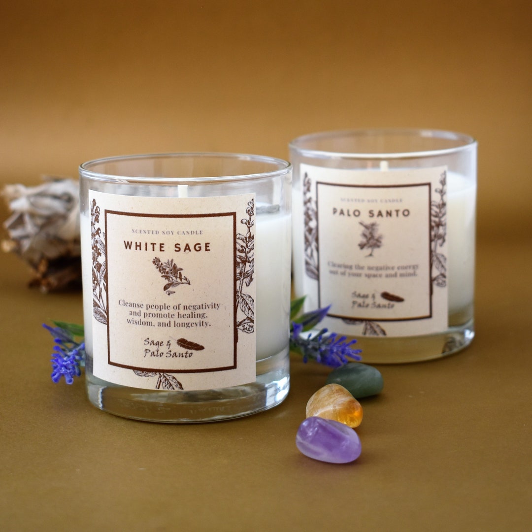 Custom Soy Wax Glass Candle 5.3oz / 150gr Label and Etsy