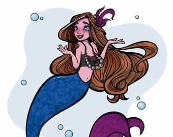 Fun-Loving Mermaid Art Print