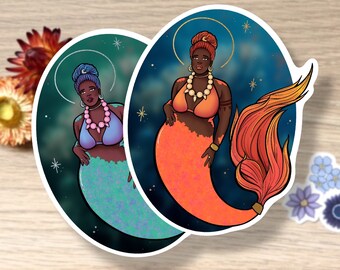 Choose Your Color Black Thick Mermaid Single Sticker Waterproof Vinyl