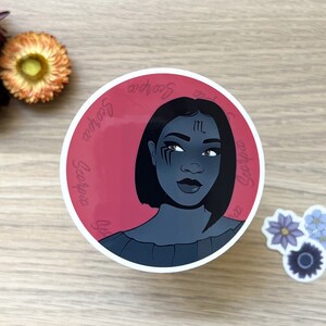 Scorpio Zodiac Black Woman in Red, Single Sticker, Waterproof, Vinyl