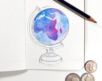 Galaxy Globe, Large Waterproof Sticker
