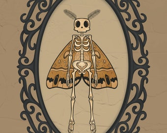 Skeleton Fairy Moth Digital Art Print