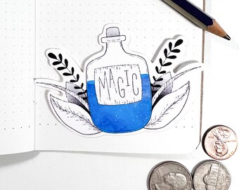 Magic Galaxy Potion Bottle, Single Die-Cut Sticker in Waterproof Vinyl