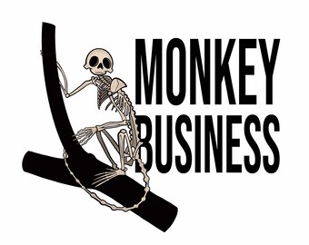 Monkey Business Skeleton Art Print